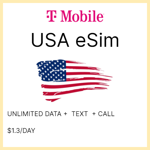 USA eSim Unlimited data Text & Talk- 5 Days
